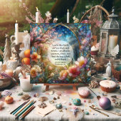 Waterverf Glas in lood Bijbelvers Pasen Feestdagenkaart