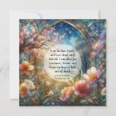 Waterverf Glas in lood Bijbelvers Pasen Feestdagenkaart (Voorkant)