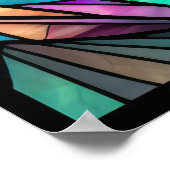 Waterverf Glas in lood chimp dragen hoofdtelefoon Poster (Hoek)