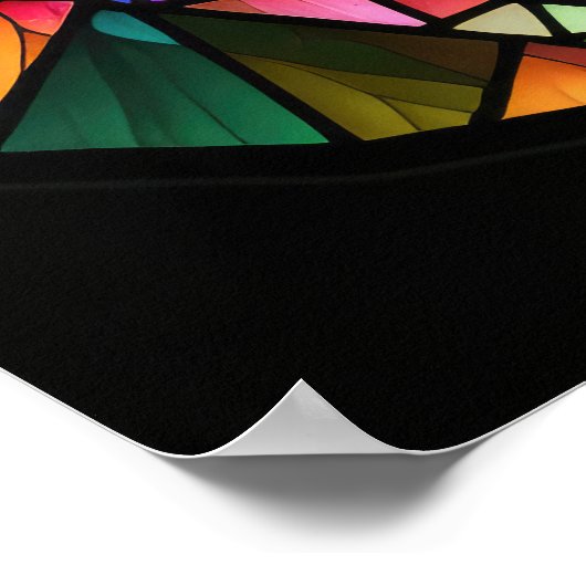 Waterverf Glas in lood chimp dragen hoofdtelefoon Poster (Hoek)