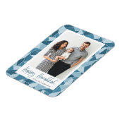 Waterverf Glas in lood Happy Hanukkah Foto Magneet (Linkerzijde)