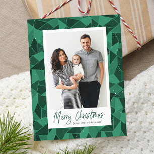 Waterverf Glas in lood kerstfoto Feestdagenkaart