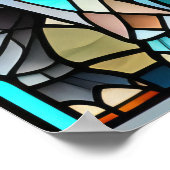 Waterverf Glas in lood olifant Poster (Hoek)