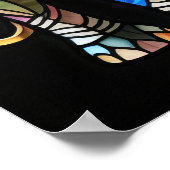 Waterverf Glas in lood olifant Poster (Hoek)