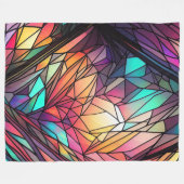 Waterverf Glas in lood Stijl Abstract Geometrisch Fleece Deken (Voorkant (Horizontaal))