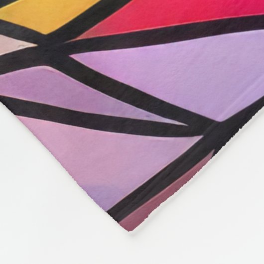 Waterverf Glas in lood Stijl Abstract Geometrisch Fleece Deken (Hoek)