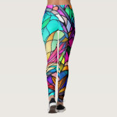 Waterverf Glas in lood Stijl Abstract Geometrisch Leggings (Achterkant)