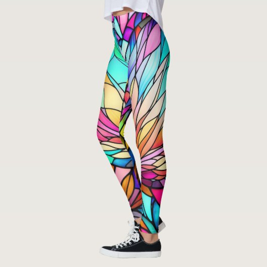Waterverf Glas in lood Stijl Abstract Geometrisch Leggings (Links)