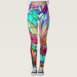 Waterverf Glas in lood Stijl Abstract Geometrisch Leggings