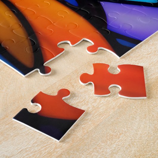 Waterverf Glas in lood Stijl Abstract Geometrisch Legpuzzel (Zijkant)