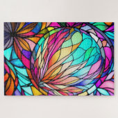 Waterverf Glas in lood Stijl Abstract Geometrisch Legpuzzel (Horizontaal)