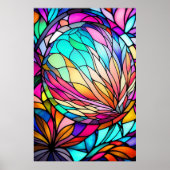 Waterverf Glas in lood Stijl Abstract Geometrisch Poster (Voorkant)