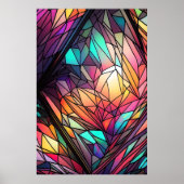 Waterverf Glas in lood Stijl Abstract Geometrisch Poster (Voorkant)