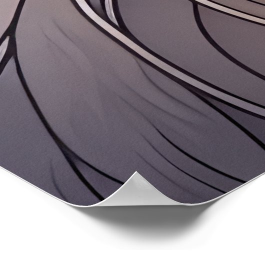 Waterverf Glas in lood stijl kat 2:3 Poster (Hoek)