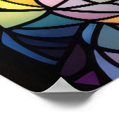 Waterverf Glas in lood stijl kat 2:3 Poster (Hoek)