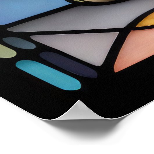 Waterverf Glas in lood stijl kat 2:3 Poster (Hoek)