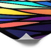 Waterverf Glas in lood stijl kat 2:3 Poster (Hoek)