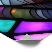 Waterverf Glas in lood stijl kat 2:3 Poster (Hoek)