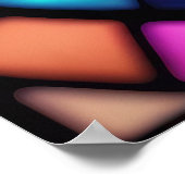 Waterverf Glas in lood stijl kat 2:3 Poster (Hoek)