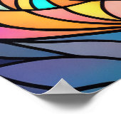 Waterverf Glas in lood stijl kat 2:3 Poster (Hoek)