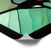 Waterverf Glas in lood stijl kat 2:3 Poster (Hoek)