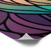 Waterverf Glas in lood stijl kat 2:3 Poster (Hoek)