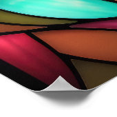 Waterverf Glas in lood stijl kat 2:3 Poster (Hoek)