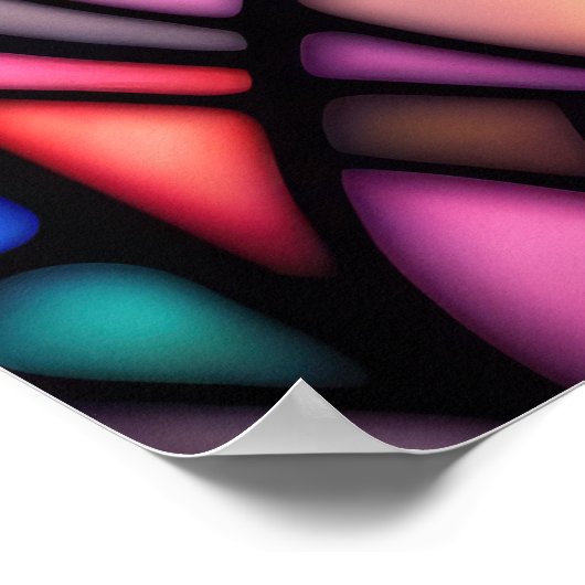 Waterverf Glas in lood stijl kat 2:3 Poster (Hoek)