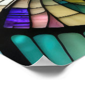 Waterverf Glas in lood stijl kat 5:4 Poster (Hoek)