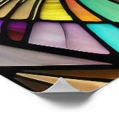 Waterverf Glas in lood stijl kat 5:4 Poster (Hoek)