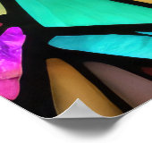 Waterverf Glas in lood stijl kat 5:4 Poster (Hoek)