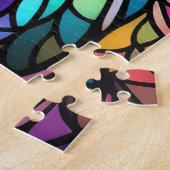 Waterverf Glas in lood stijl kat Legpuzzel (Zijkant)