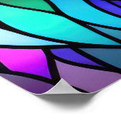 Waterverf Glas in lood Stijl Leeuw 2:3 Poster (Hoek)