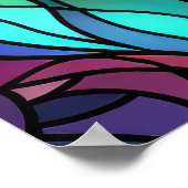 Waterverf Glas in lood Stijl Leeuw 2:3 Poster (Hoek)