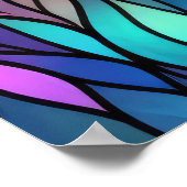 Waterverf Glas in lood Stijl Leeuw 2:3 Poster (Hoek)