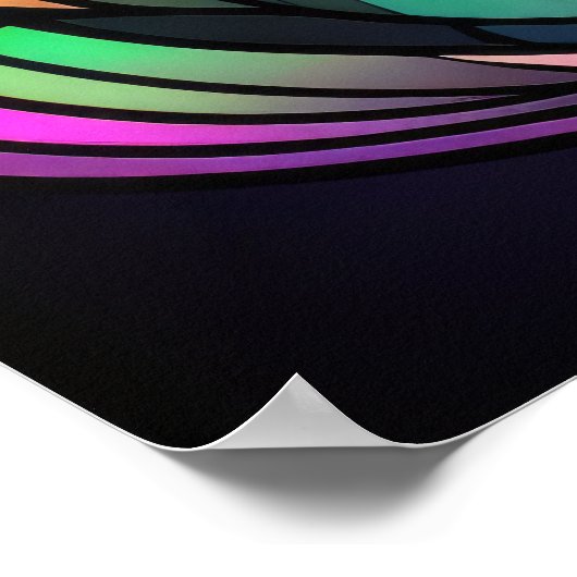 Waterverf Glas in lood Stijl Leeuw 2:3 Poster (Hoek)