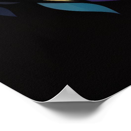 Waterverf Glas in lood Stijl Leeuw 2:3 Poster (Hoek)