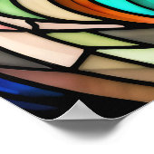 Waterverf Glas in lood stijl leeuw 5:4 Poster (Hoek)