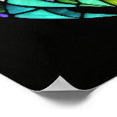 Waterverf Glas in lood stijl leeuw 5:4 Poster (Hoek)