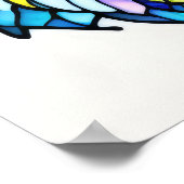 Waterverf Glas in lood stijl leeuw 5:4 Poster (Hoek)