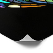 Waterverf Glas in lood stijl leeuw 5:4 Poster (Hoek)