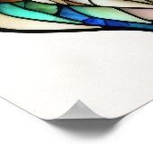 Waterverf Glas in lood stijl leeuw 5:4 Poster (Hoek)