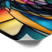 Waterverf Glas in lood stijl leeuw 5:4 Poster (Hoek)