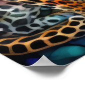 Waterverf Glas in lood stijl luipaard 5:4 Poster (Hoek)