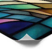 Waterverf Glas in lood stijl olifant 5:4 Poster (Hoek)