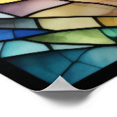 Waterverf Glas in lood stijl olifant 5:4 Poster (Hoek)