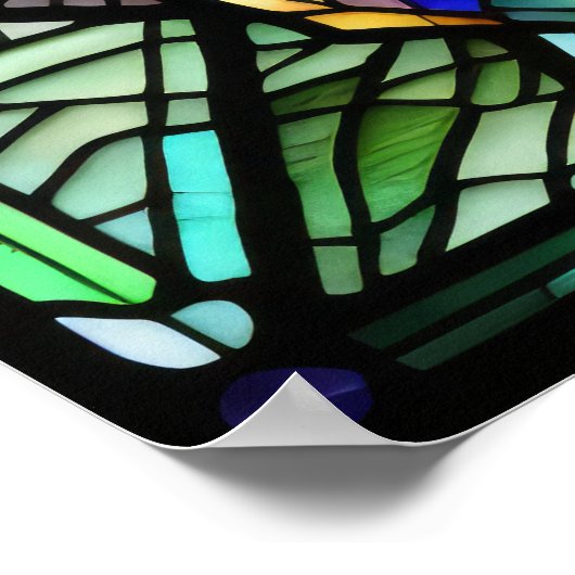 Waterverf Glas in lood stijl schedel 5:4 Poster (Hoek)