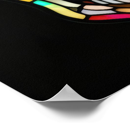 Waterverf Glas in lood stijl schedel 5:4 Poster (Hoek)