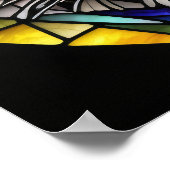 Waterverf Glas in lood Stijl Tijger 5:4 Poster (Hoek)