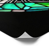 Waterverf Glas in lood Stijl Tijger 5:4 Poster (Hoek)